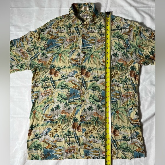 Vintage campia moda Hawaiian tropical all over button down 100% rayon shirt L - Picture 3 of 5